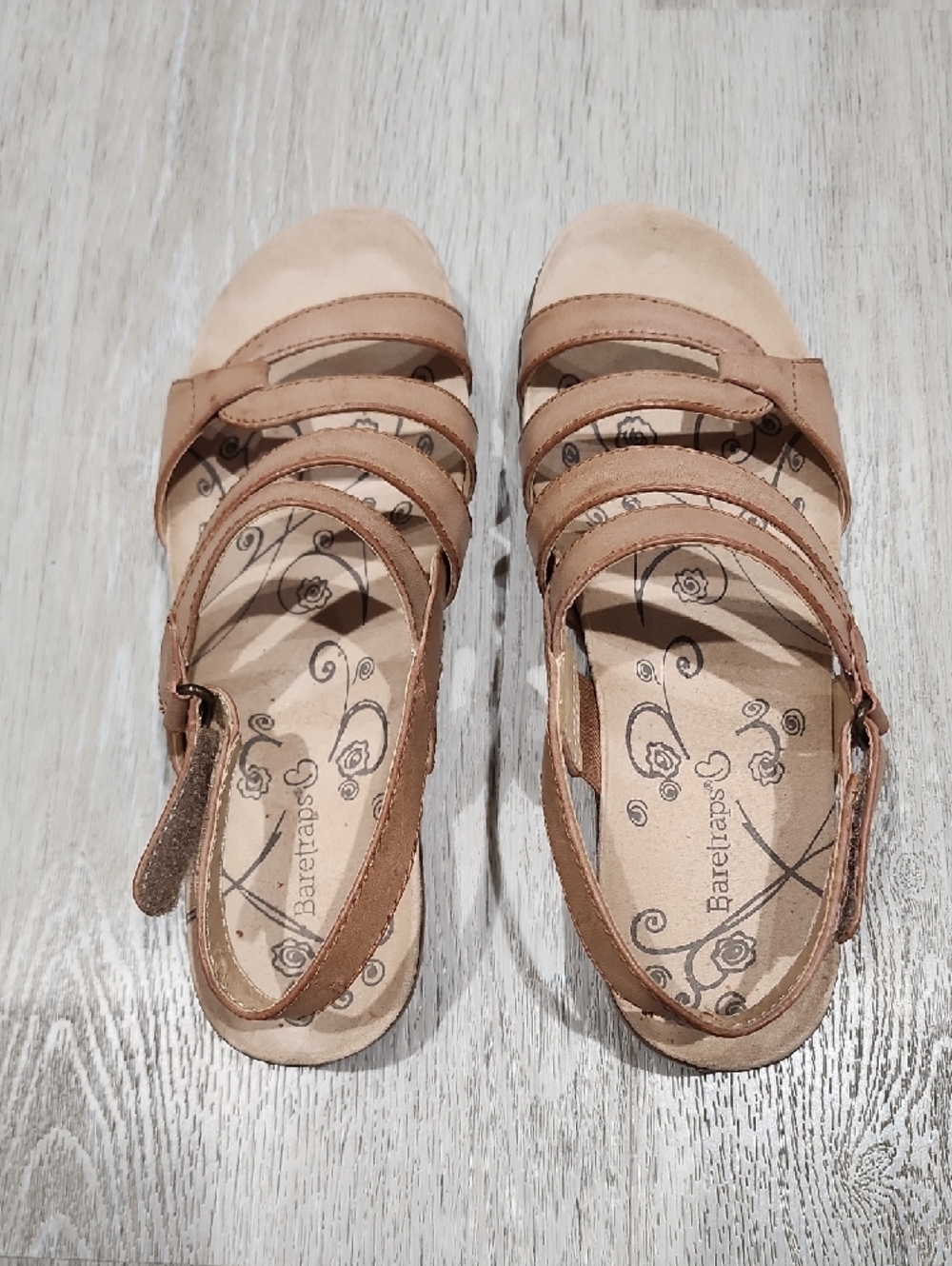 BareTraps Neutral Tan Multi-Strap Slingback Sandals 7.5M - Picture 4 of 7